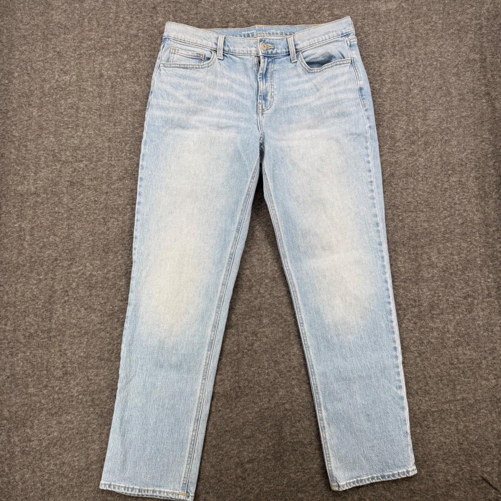 Old Navy Wow Boyfriend Jeans Womens 8 Light Wash Mid Rise Straight Leg Denim
